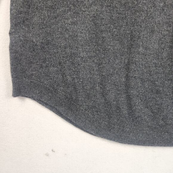 LOFT Pullover Sweater Women’s SZ L Charcoal Gray Long Sleeve V- Neck Knit EUC - Picture 9 of 13